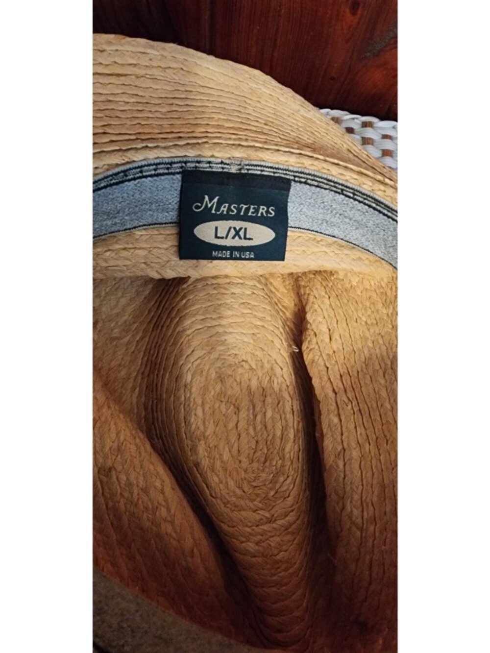 Vintage MASTERS GOLF Tournament STRAW HAT MENS AUGUSTA NATIONAL Made In USA L/XL - Picture 8 of 12